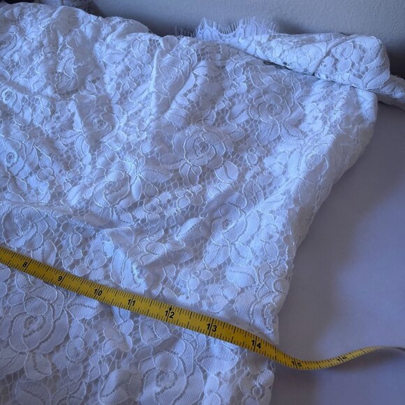 NWT Diane Von Furstenberg Barbara White Lace Mini Dress SZ 4 Rose Floral Bridal - Picture 10 of 11